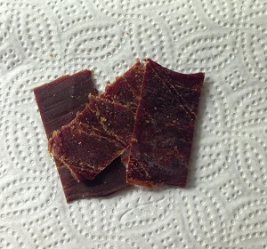 Närbild på beef jerky teriyaki